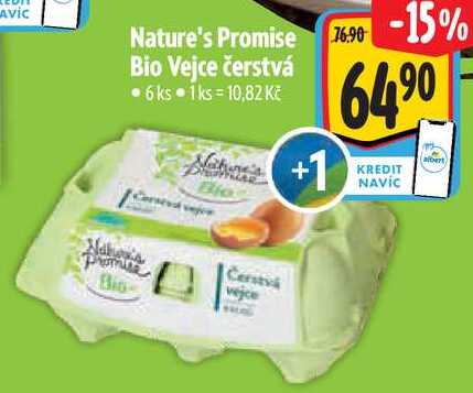 Nature's Promise Bio Vejce čerstvá, 6 ks 