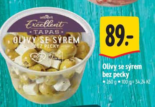   Olivy se sýrem bez pecky 260 g 