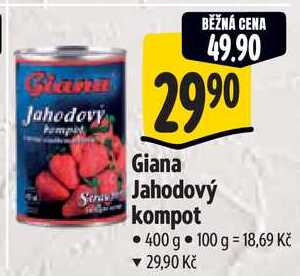 Giana Jahodový kompot, 400 g