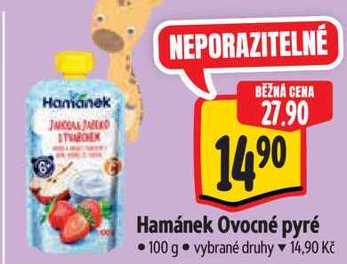 Hamánek Ovocné pyré, 100 g