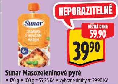 Sunar Masozeleninové pyré, 120 g