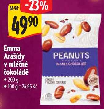 Emma Arašídy v mléčné čokoládě, 200 g 