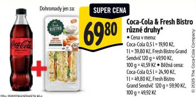 Coca-Cola & Fresh Bistro různé druhy