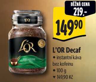 L'OR Decaf instantní káva bez kofeinu, 100 g 