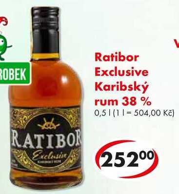 Ratibor Exclusive Karibský rum 38%, 0,5 l