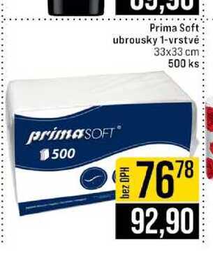 Prima Soft ubrousky 1-vrstvé 33x33 cm 500 ks