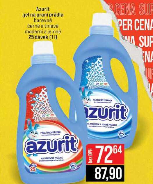 Azurit gel na praní prádla barevné černé a tmavé moderní a jemné 25 dávek 1l