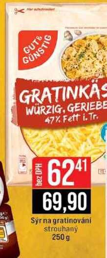 Sýr na gratinování strouhaný 250 g