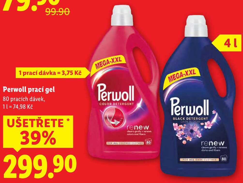 Perwoll prací gel, 80 pracích dávek