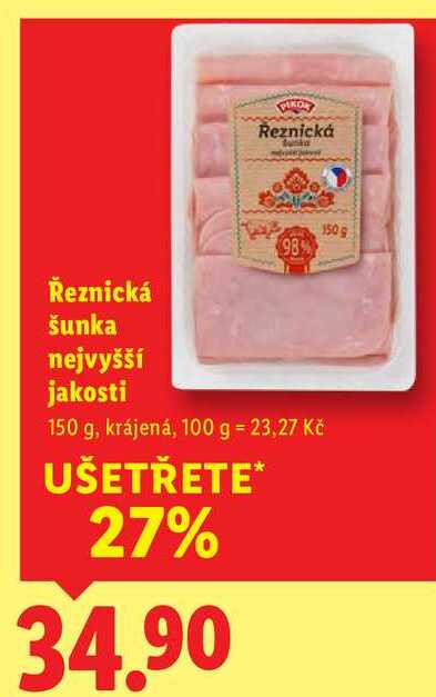 Řeznická šunka nejvyšší jakosti, 150 g