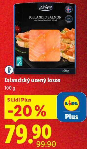 Islandský uzený losos, 100 g