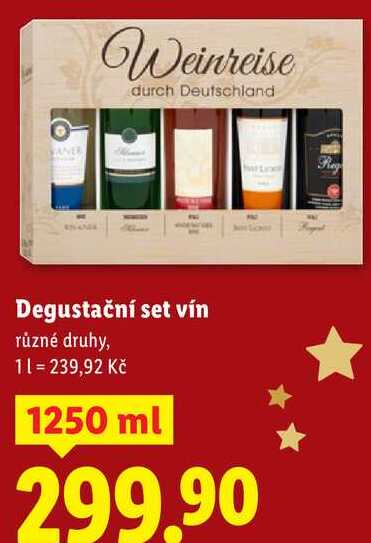 Degustační set vín, 1250 ml
