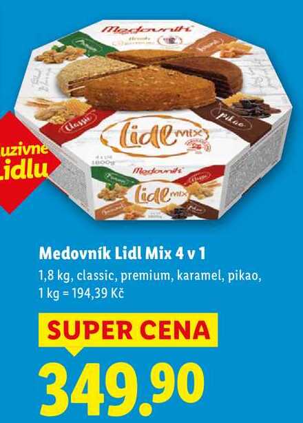 Medovník Lidl Mix 4 v 1, 1,8 kg