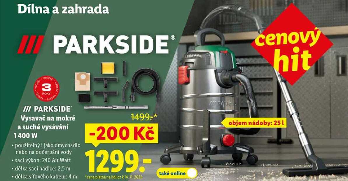 PARKSIDE Vysavač na mokré a suché vysávání 1400 W 