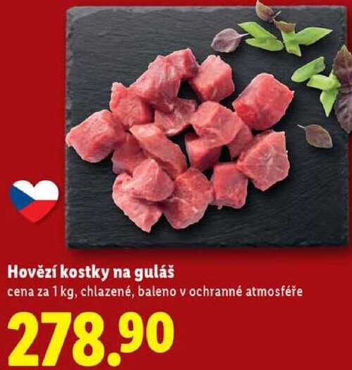 Hovězí kostky na guláš, cena za 1 kg