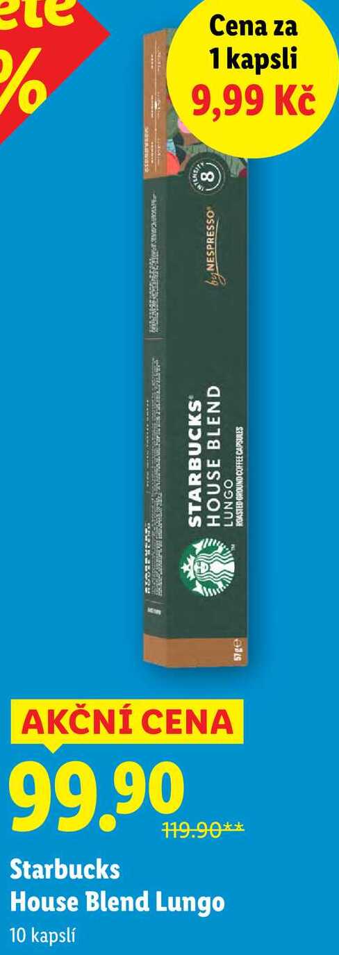 Starbucks House Blend Lungo, 10 kapslí 