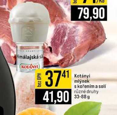 Kotányi mlýnek s kořením a soli různé druhy 33-88 g