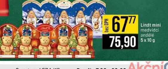 Lindt mini medvídci andělé 5x10 g 