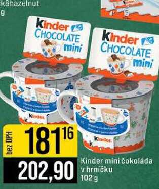 Kindor Kinder mini čokoláda v hrníčku 102 g