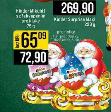 Kinder Mikuláš s překvapením pro kluky 75g 