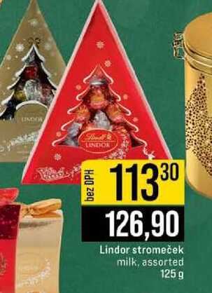 Lindor stromeček milk, assorted 125 g