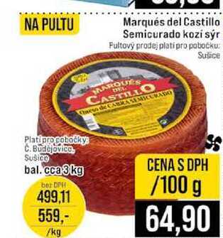 Marqués del Castillo Semicurado kozi sýr 100g