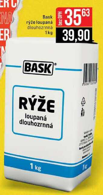 Bask rýže loupaná dlouhozrnná 1kg 