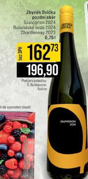 Zbyněk Osička pozdní sběr Sauvignon 2024 Rulandské šedé 2024 Chardonnay 2023 0,75l