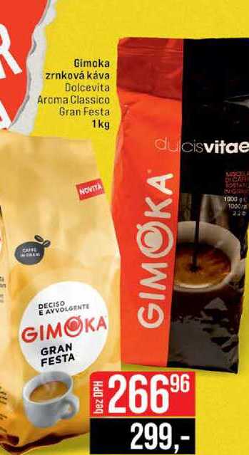 Gimoka zrnková káva Dolcevita Aroma Classico Gran Festa 1kg