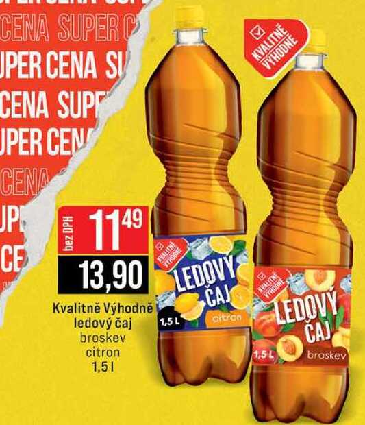 Kvalitně Výhodně ledový čaj broskev citron 1,5l