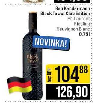 Reh Kendermann Black Tower Club Edition St. Laurent Riesling Sauvignon Blanc 0,75l