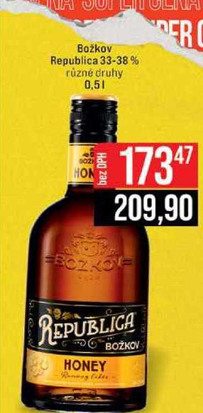 Božkov Republica 33-38% různé druhy 0,5l 