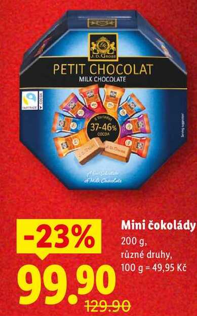 Mini čokolády, 200 g