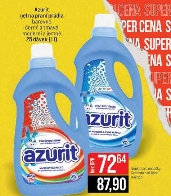 Azurit gel na praní prádla barevné černé a tmavé moderní a jemné 25 dávek