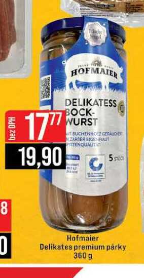 Hofmaier Delikates premium párky 360 g 