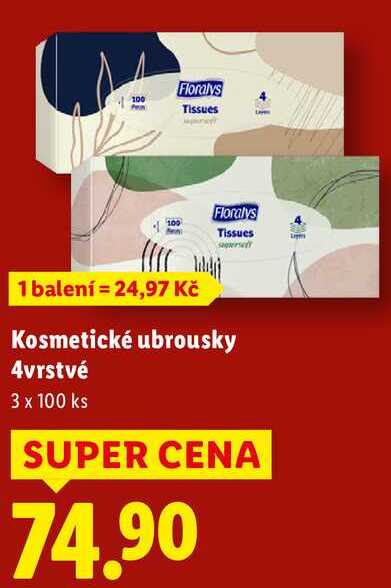 Kosmetické ubrousky 4vrstvé, 3x 100 ks