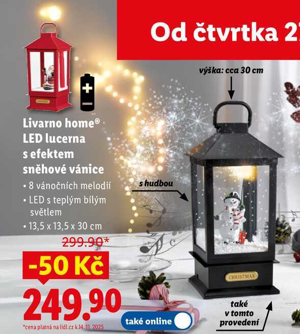 Livarno home LED lucerna s efektem sněhové vánice 