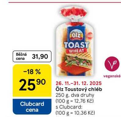 Ölz Toustový chléb, 250 g 