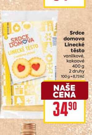 Srdce domova Linecké těsto vanilkové, kakaové 400 g 