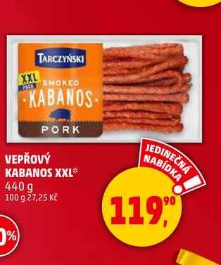 VEPŘOVÝ KABANOS XXL, 440 g