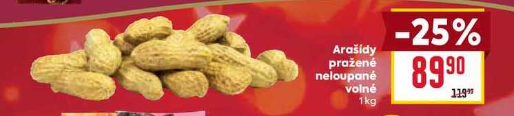 Arašídy pražené neloupané volné 1kg