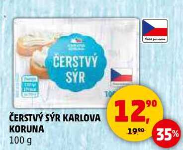 ČERSTVÝ SÝR KARLOVA KORUNA, 100 g