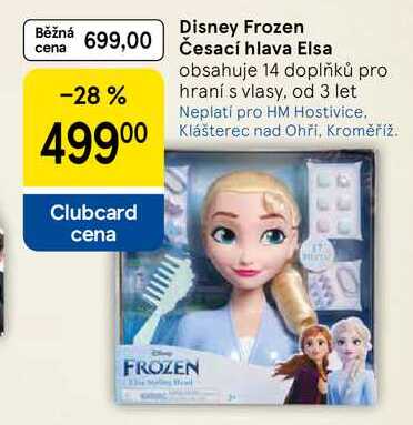 Disney Frozen Česací hlava Elsa, obsahuje 14 doplňků pro hraní s vlasy, od 3 let 