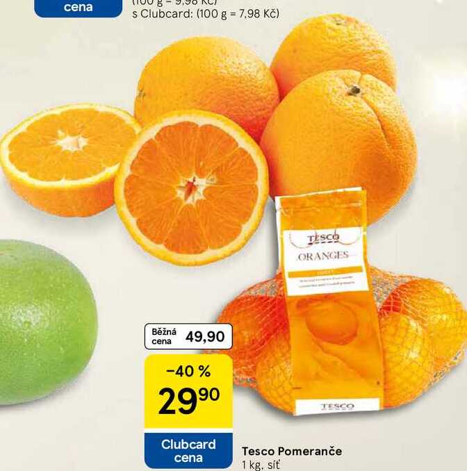Tesco Pomeranče, 1 kg, sit 