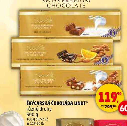 ŠVÝCARSKÁ ČOKOLÁDA LINDT, 300 g