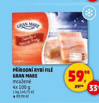 PŘÍRODNÍ RYBÍ FILÉ GRAN MARE, 4x 100 g