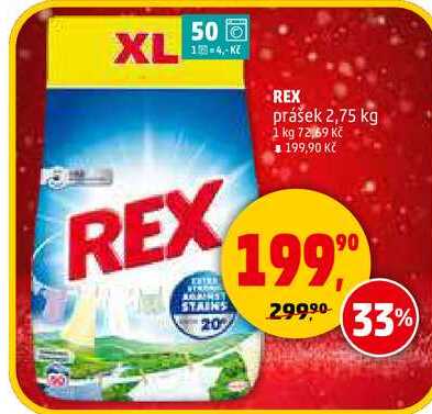 REX prášek, 2,75 kg