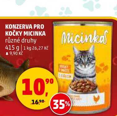 KONZERVA PRO KOČKY MICINKA, 415 g 
