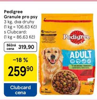 Pedigree Granule pro psy, 3 kg, dva druhy 