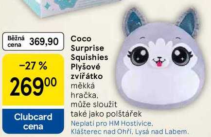 Coco Surprise Squishies Plyšové zvířátko měkká hračka, může sloužit také jako polštářek